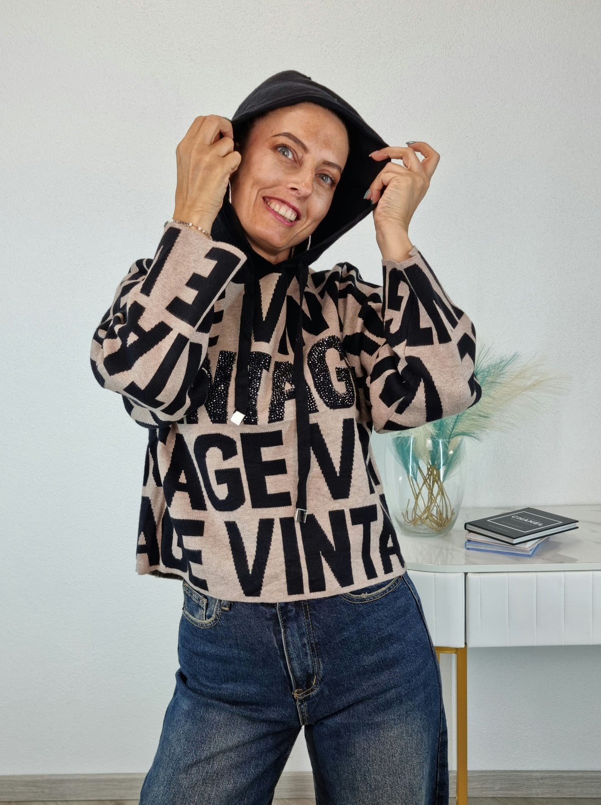 PULL VINTAGE STRASS