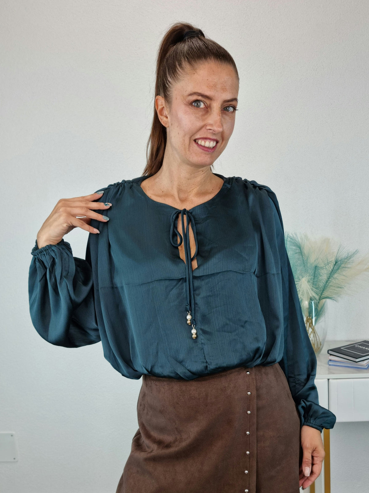 BLUSA CROP SATIN OTTANIO