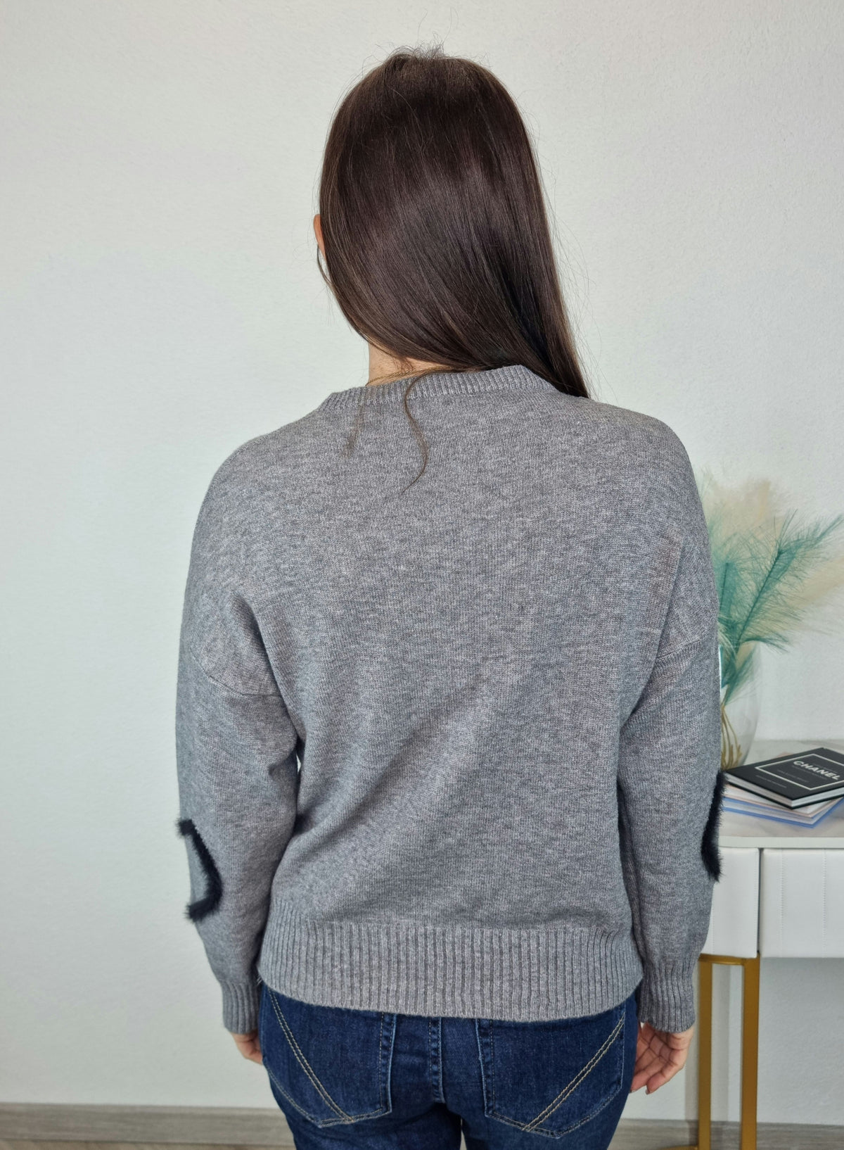 PULL CUORI GRIGIO