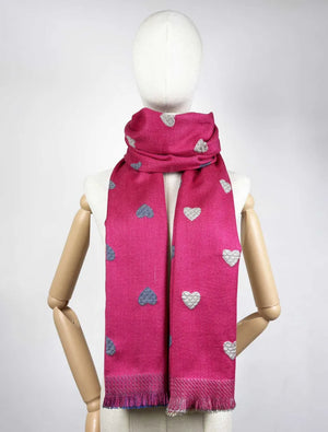 Sciarpa cuoricini fucsia