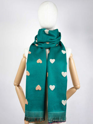 Sciarpa cuoricini verde